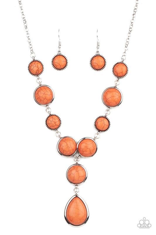 Terrestrial Trailblazer - Orange Necklace Paparazzi N0406