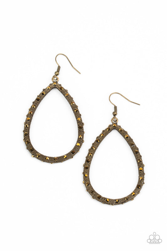 Standout Sparkle Brass Earring Paparazzi E0059
