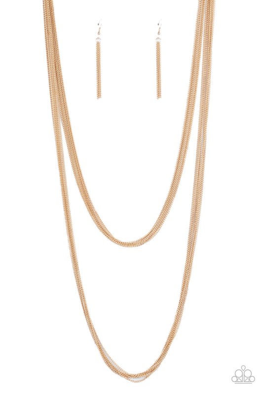 Save Your TIERS Gold Necklace Paparazzi N0490