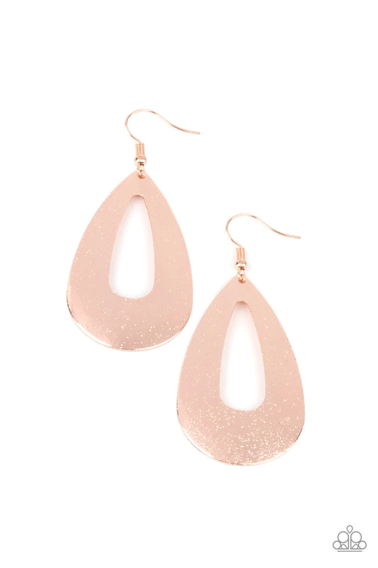 Hand It Oval! Rose Gold Earring Paparazzi E0860