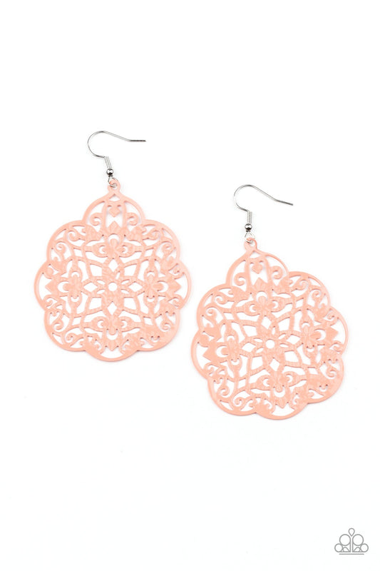 Mediterranean Eden Orange Earring Paparazzi E0084