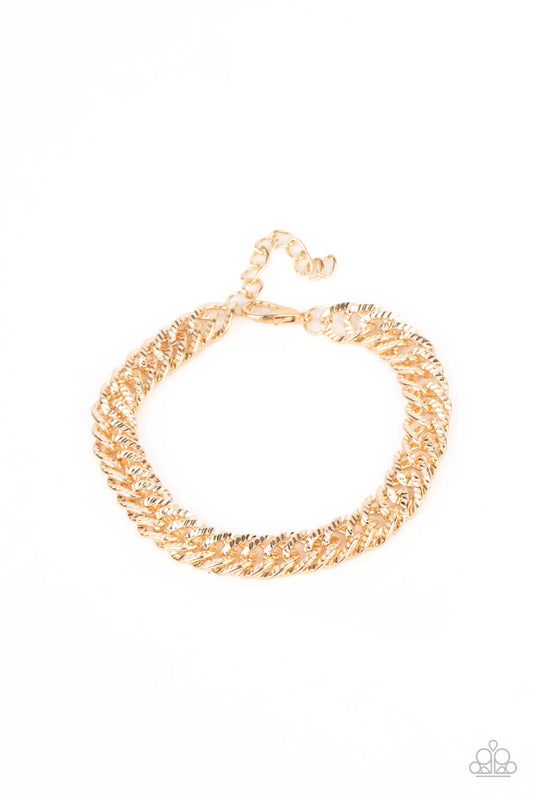 On The Up and UPPERCUT - Gold Urban Chain Bracelet Paparazzi B0824