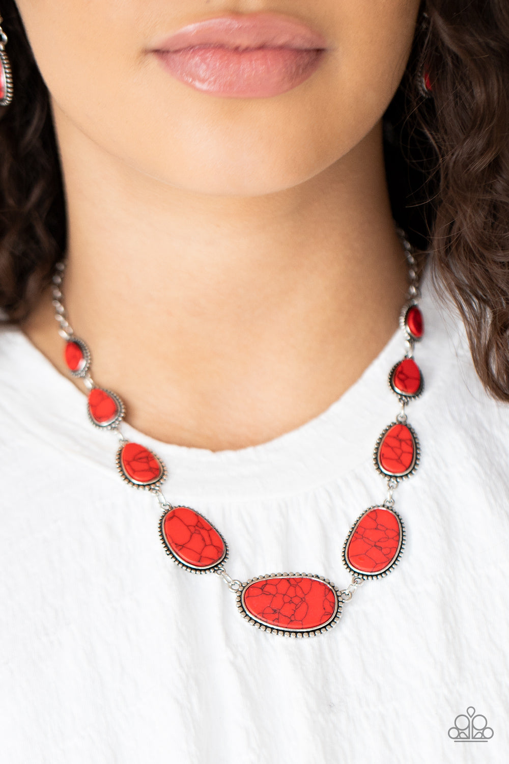 Red stone necklace on sale paparazzi