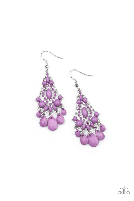 STAYCATION Home - Purple Earring Paparazzi E0289