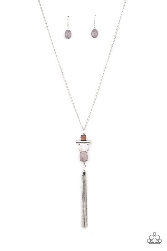 Natural Novice Silver Necklace Paparazzi N0496