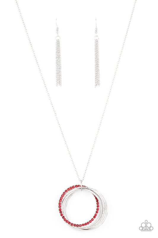 Harmonic Halos Red Rhinestone Necklace Paparazzi N0306