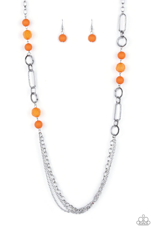 Pop-Ular Opinion Orange Necklace Paparazzi N0069