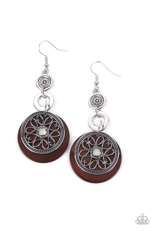 Royal Marina Brown Earring Paparazzi E0326