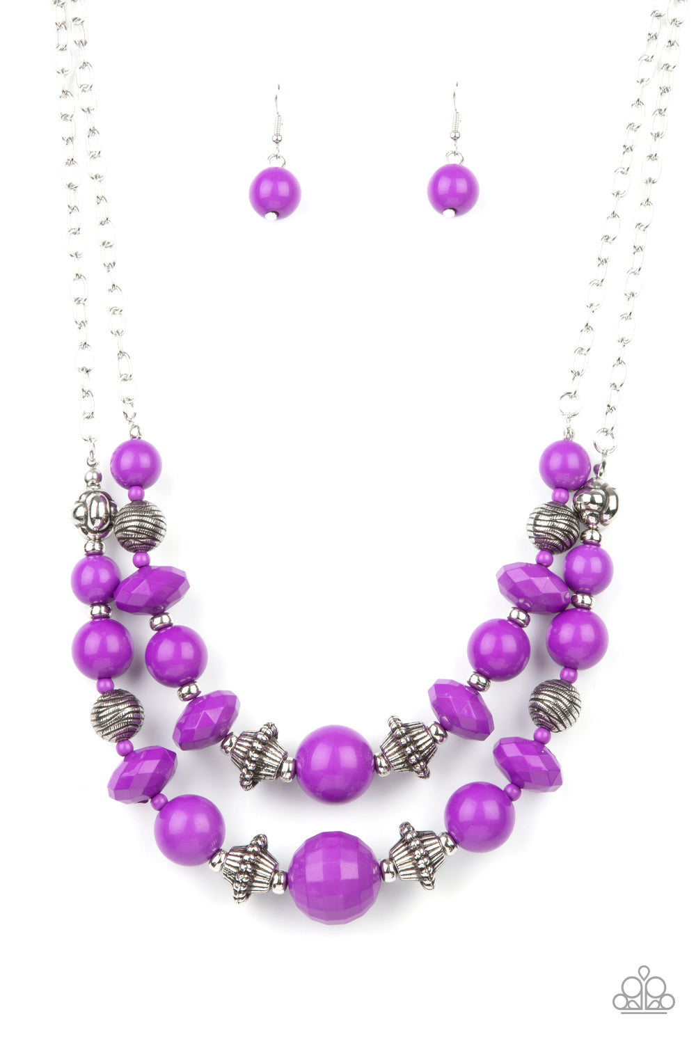 Upscale Chic - Purple Amethyst Orchid Bead Necklace Paparazzi N0360