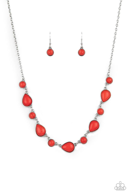 Heavenly Teardrops Red Necklace Paparazzi N0501