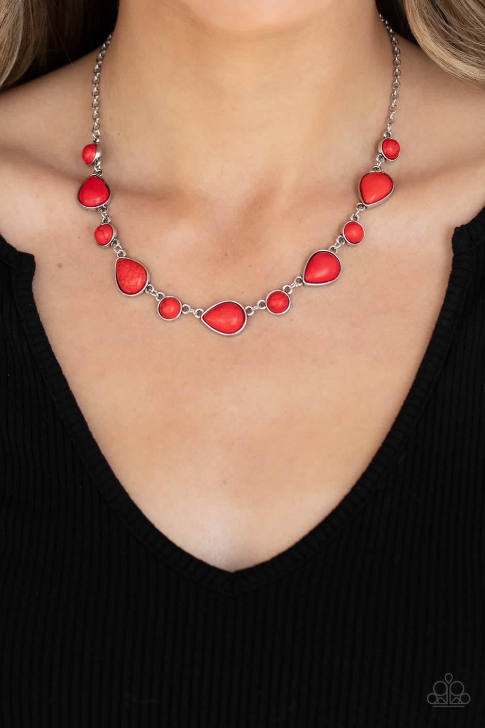 Heavenly Teardrops Red Necklace Paparazzi N0501
