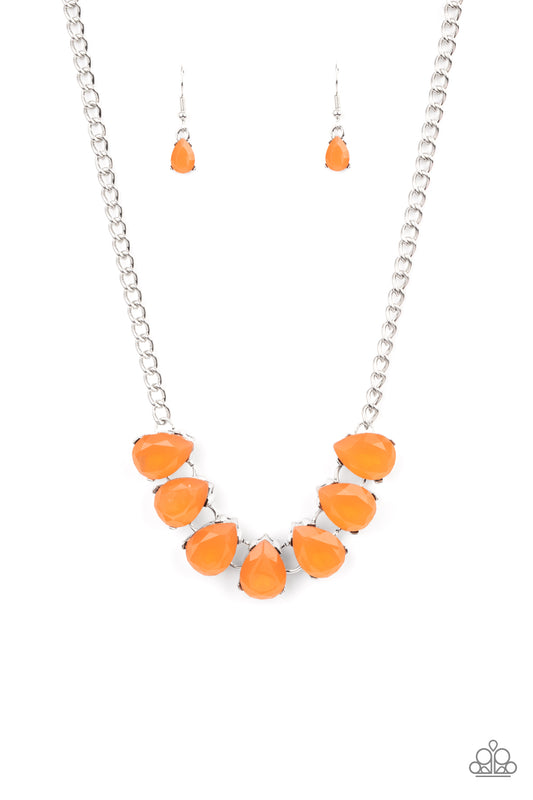 Above The Clouds - Orange Necklace Paparazzi N0385