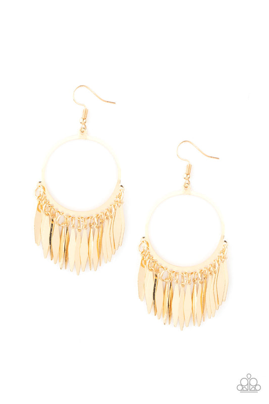 Radiant Chimes Gold Earring Paparazzi E0173