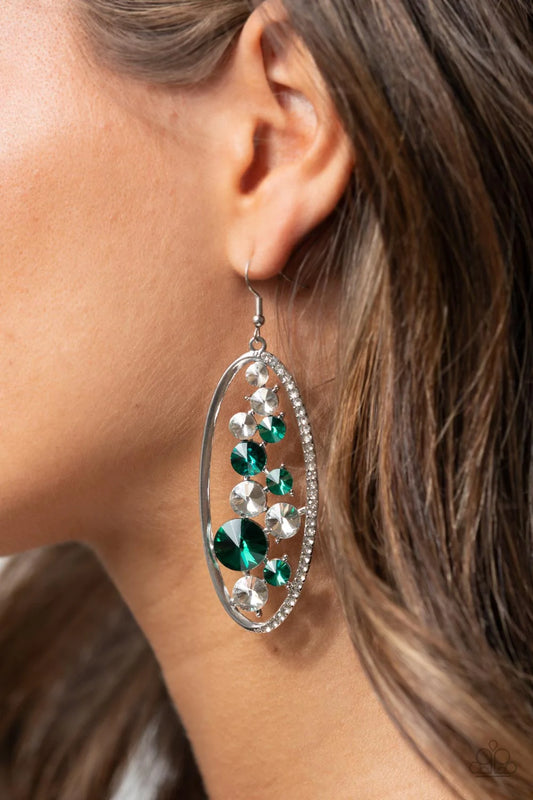Rock Candy Bubbly Green Rhinestone Earring E0171