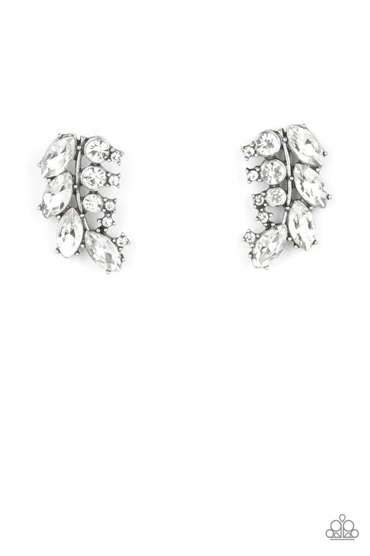 Flawless Fronds White Rhinestone Post Earring E0206