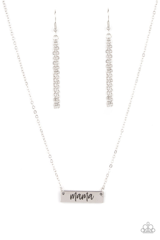 Blessed Mama - Silver "Mama" Necklace Paparazzi N0818