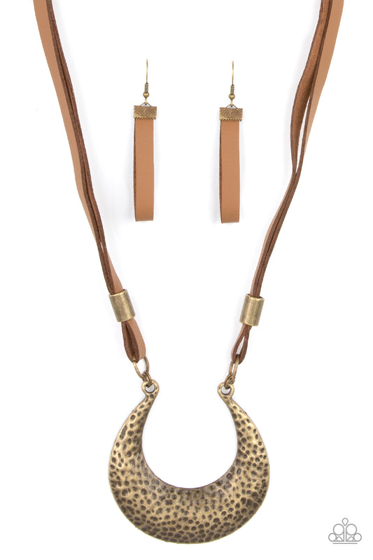 Majorly Moonstruck - Brass Necklace Paparazzi N0396