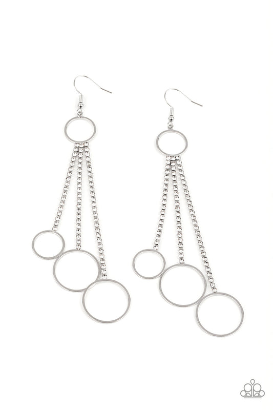 Demurely Dazzling - White Earrings Paparazzi E0264