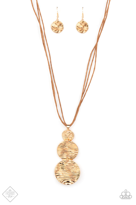 Circulating Shimmer - Gold Necklace September 2021 Fashion Fix Paparazzi N0349
