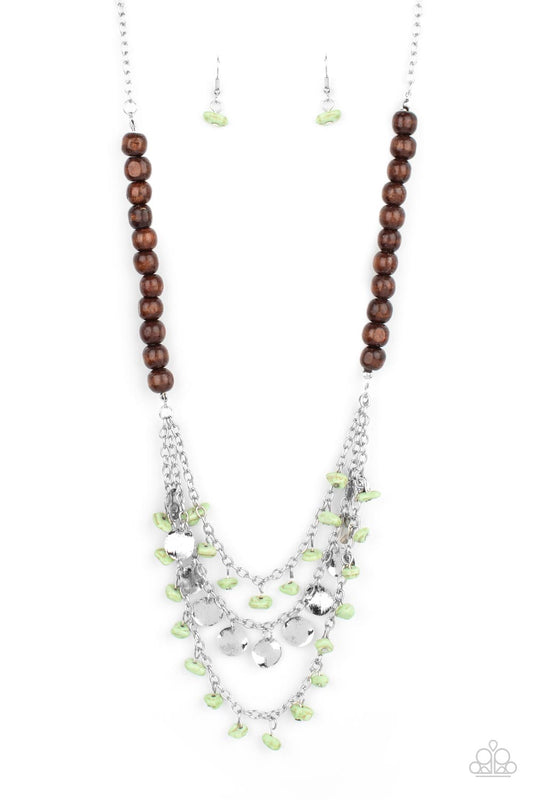 Plains Paradise - Green Pebble Necklace Paparazzi N0810