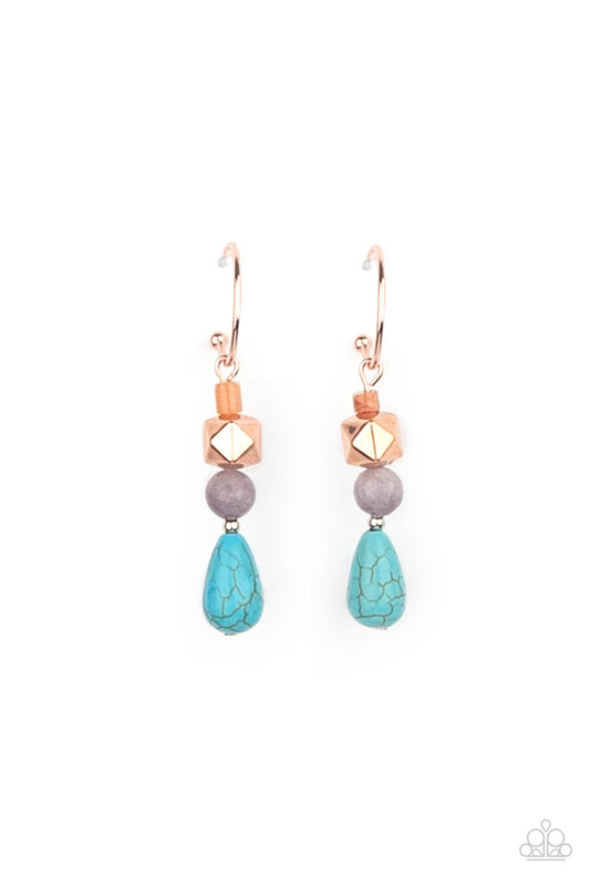 Boulevard Stroll - Copper Earring Paparazzi E0008