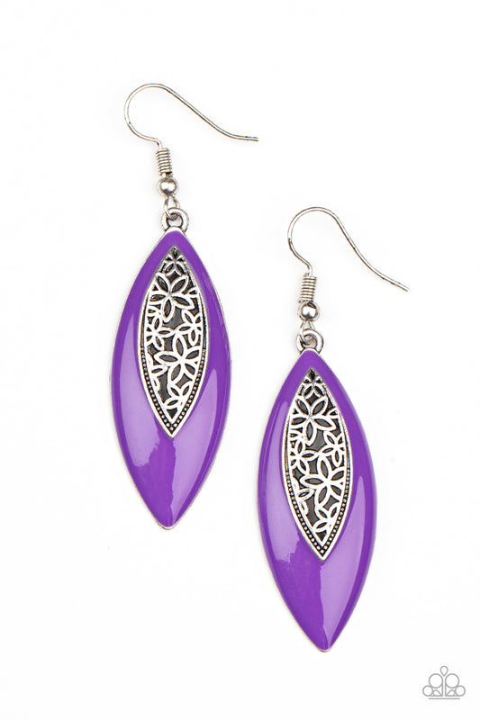 Venetian Vanity - Purple Earring Paparazzi E0415