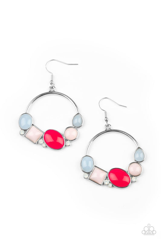 Beautifully Bubblicious Multi Blue, Pink Earring Paparazzi E0056
