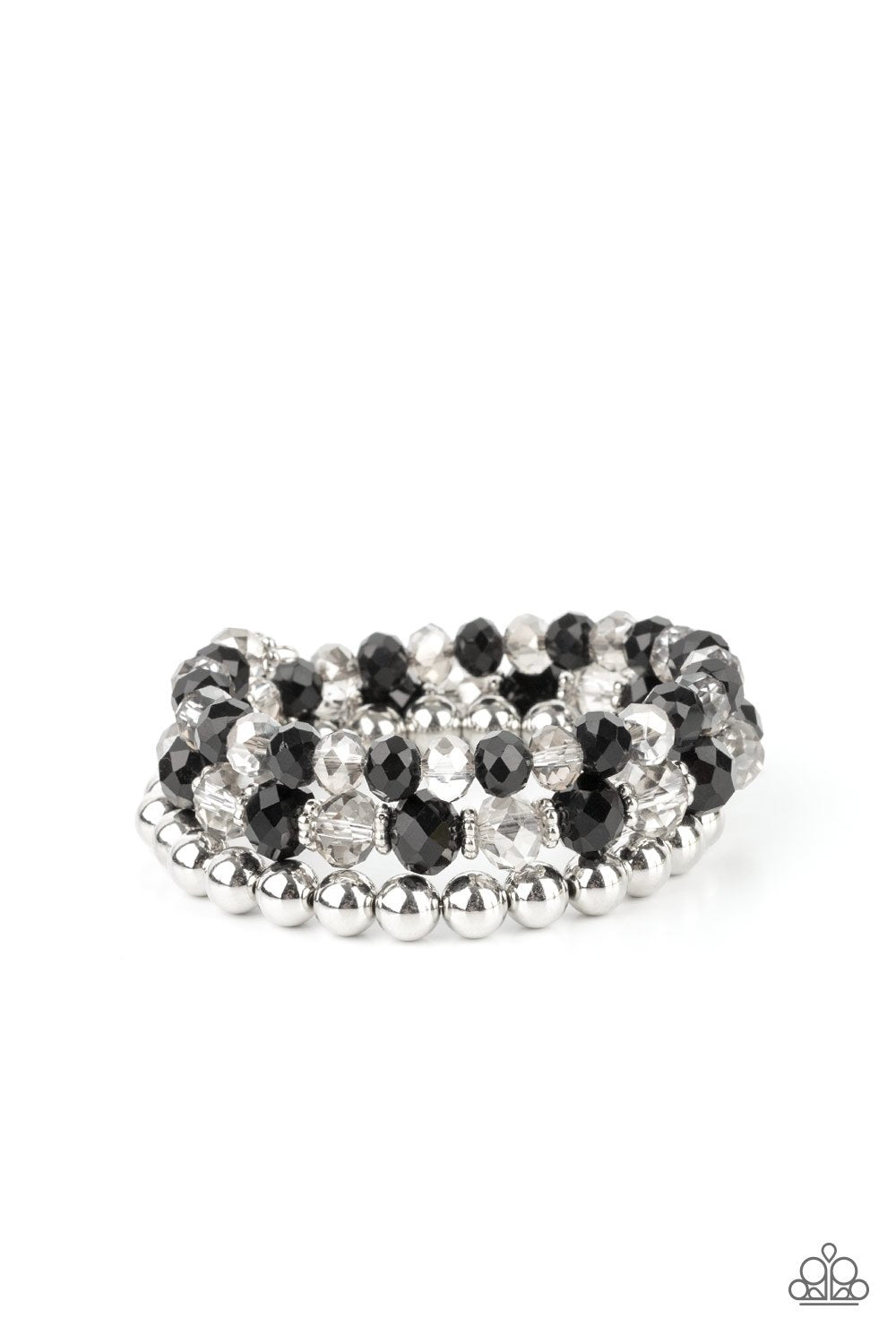 Gimme Gimme Black & Smoky Rhinestone Gem Coil Bracelet B0166 Fall 2021 Convention