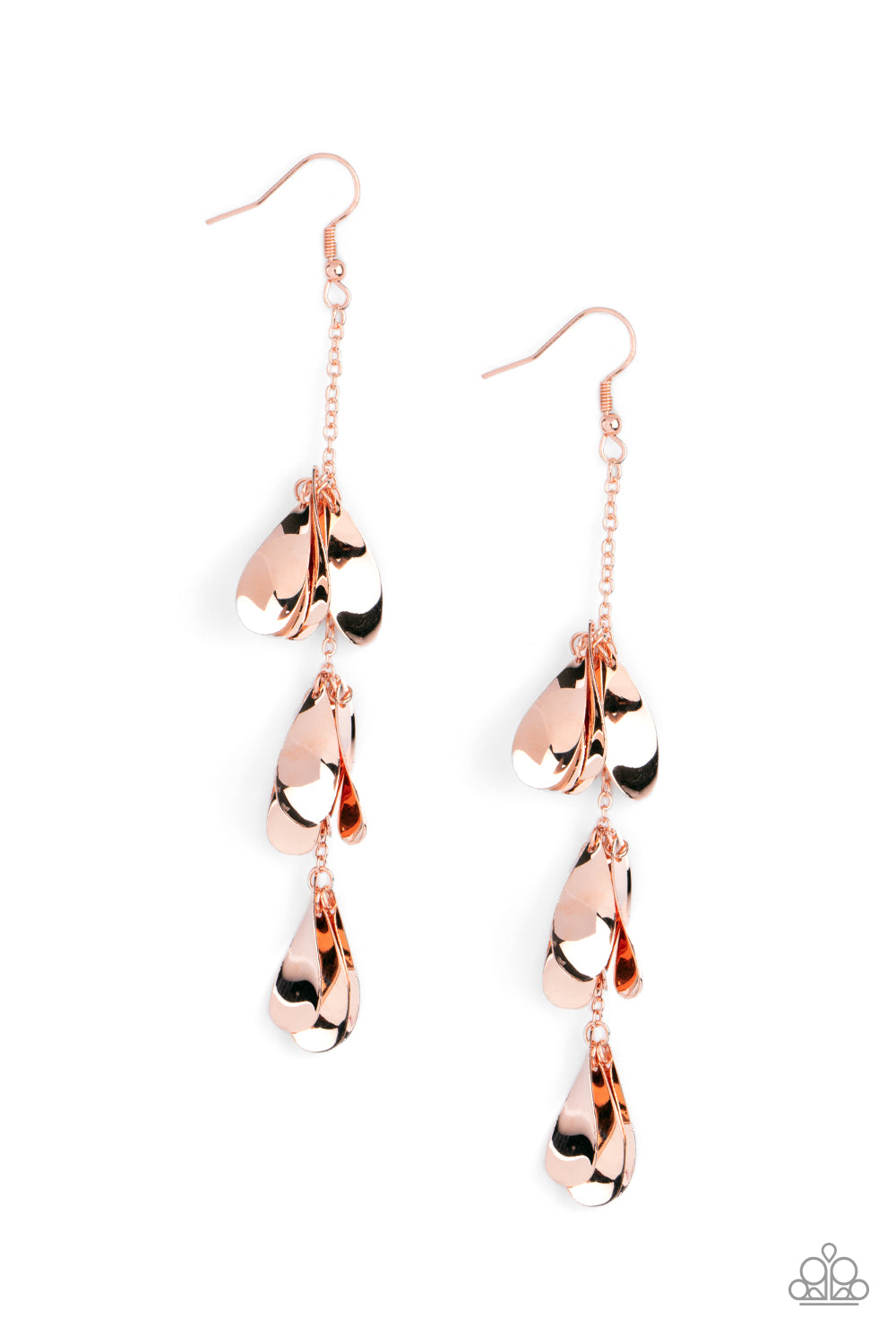 Arrival CHIME - Copper Teardrop Disc Earring Paparazzi E0923