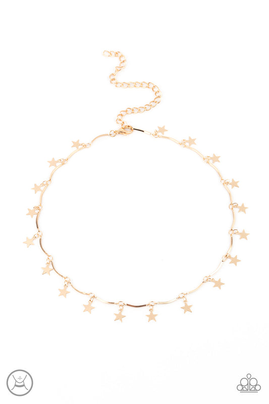 Little Miss Americana - Gold Star Choker Necklace N0687