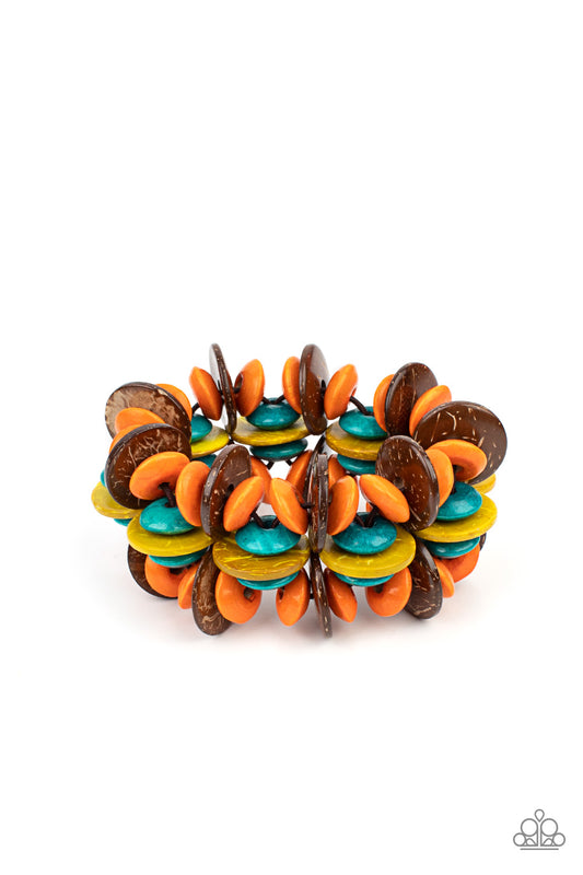 Caribbean Canopy - Multi Wooden Bead Bracelet Paparazzi B0130