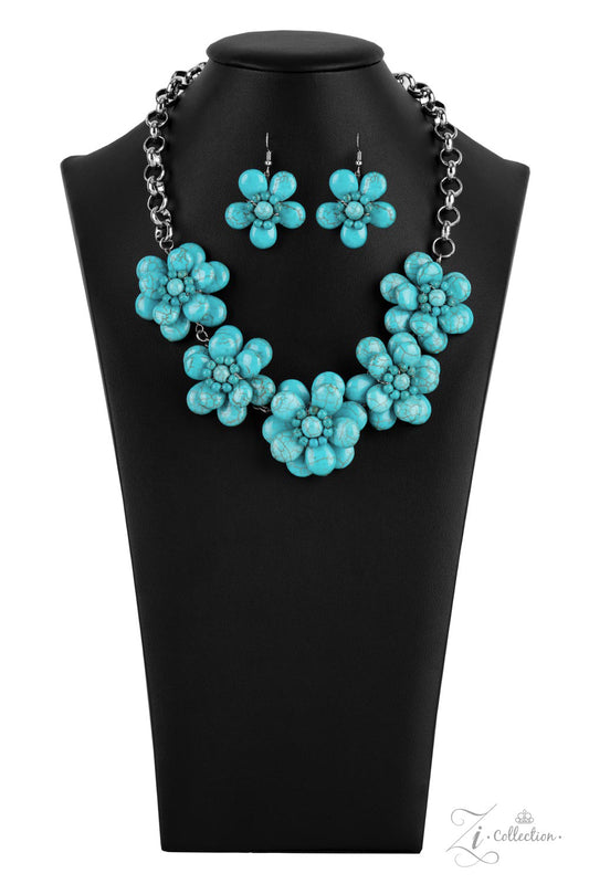 Genuine - Turquoise Stone Petal Blossom Zi Collection Necklace Paparazzi 2021