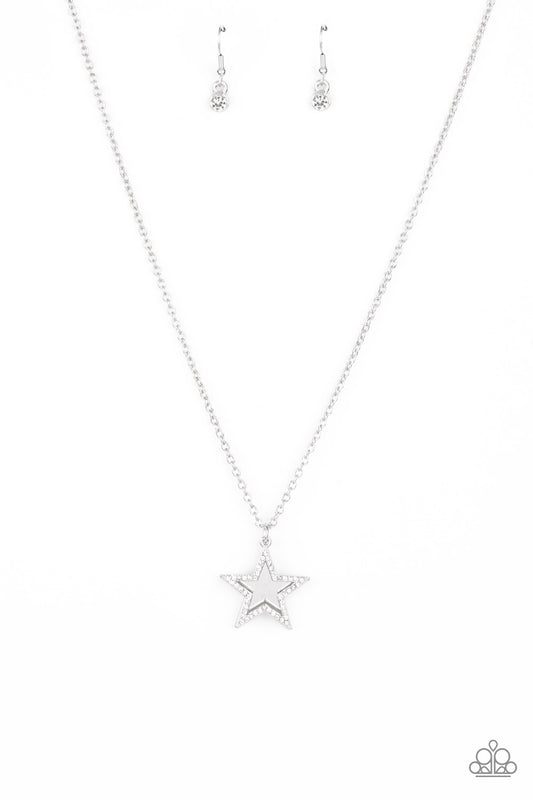 American Anthem - White Star Rhinestone Necklace Paparazzi N0867