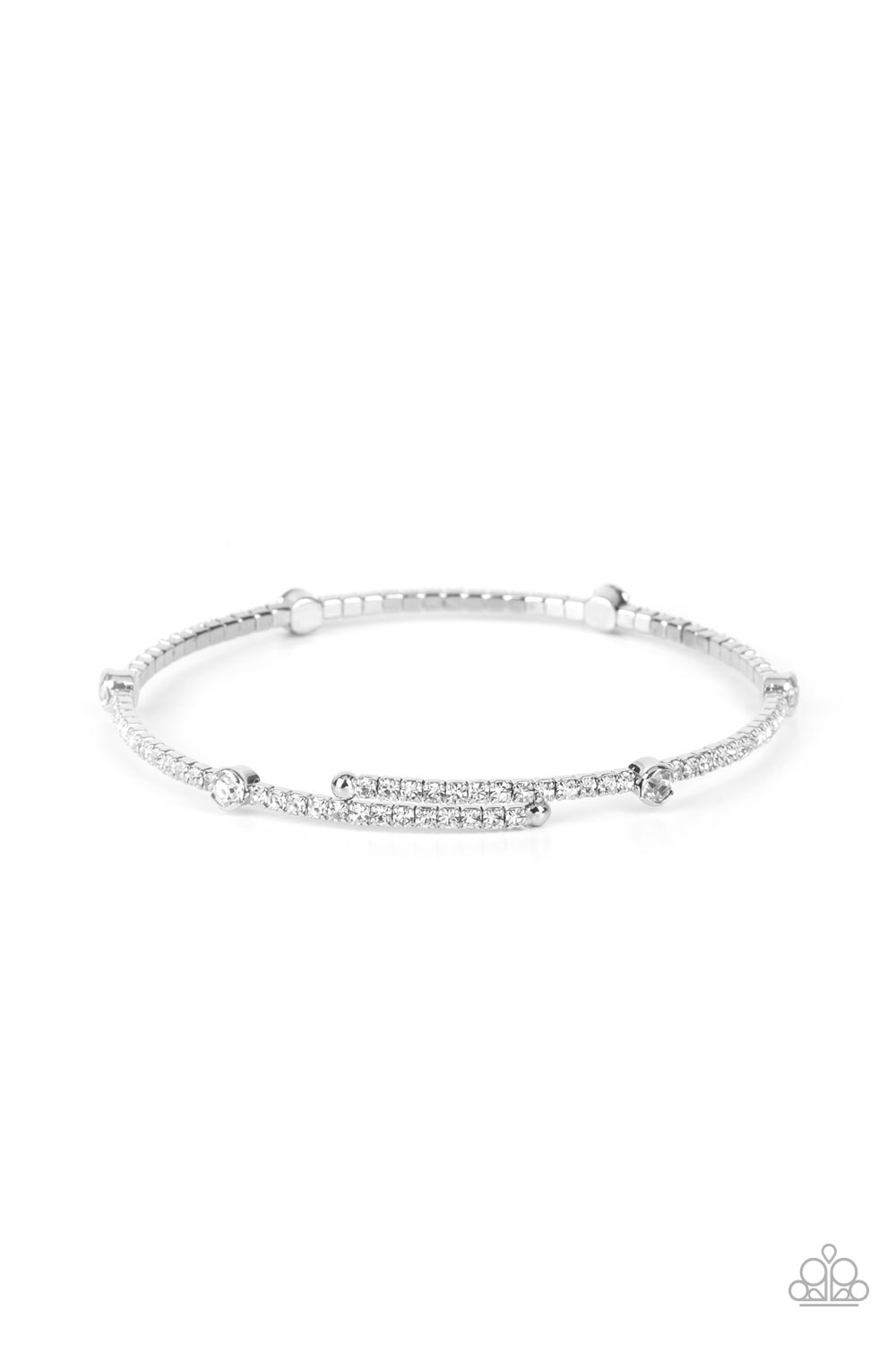 Upgraded Glamour - White Bracelet Paparazzi B0212