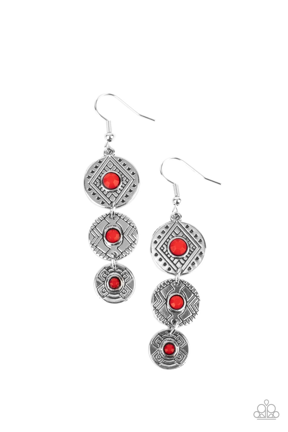 Totem Temptress - Red Earring Paparazzi E0230