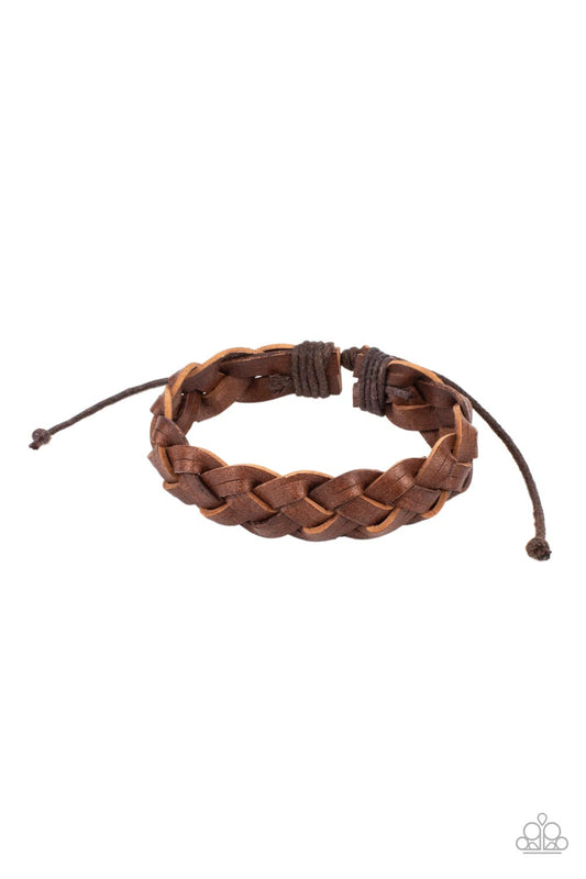 SoCal Summer - Brown Leather Bracelet Paparazzi B0476
