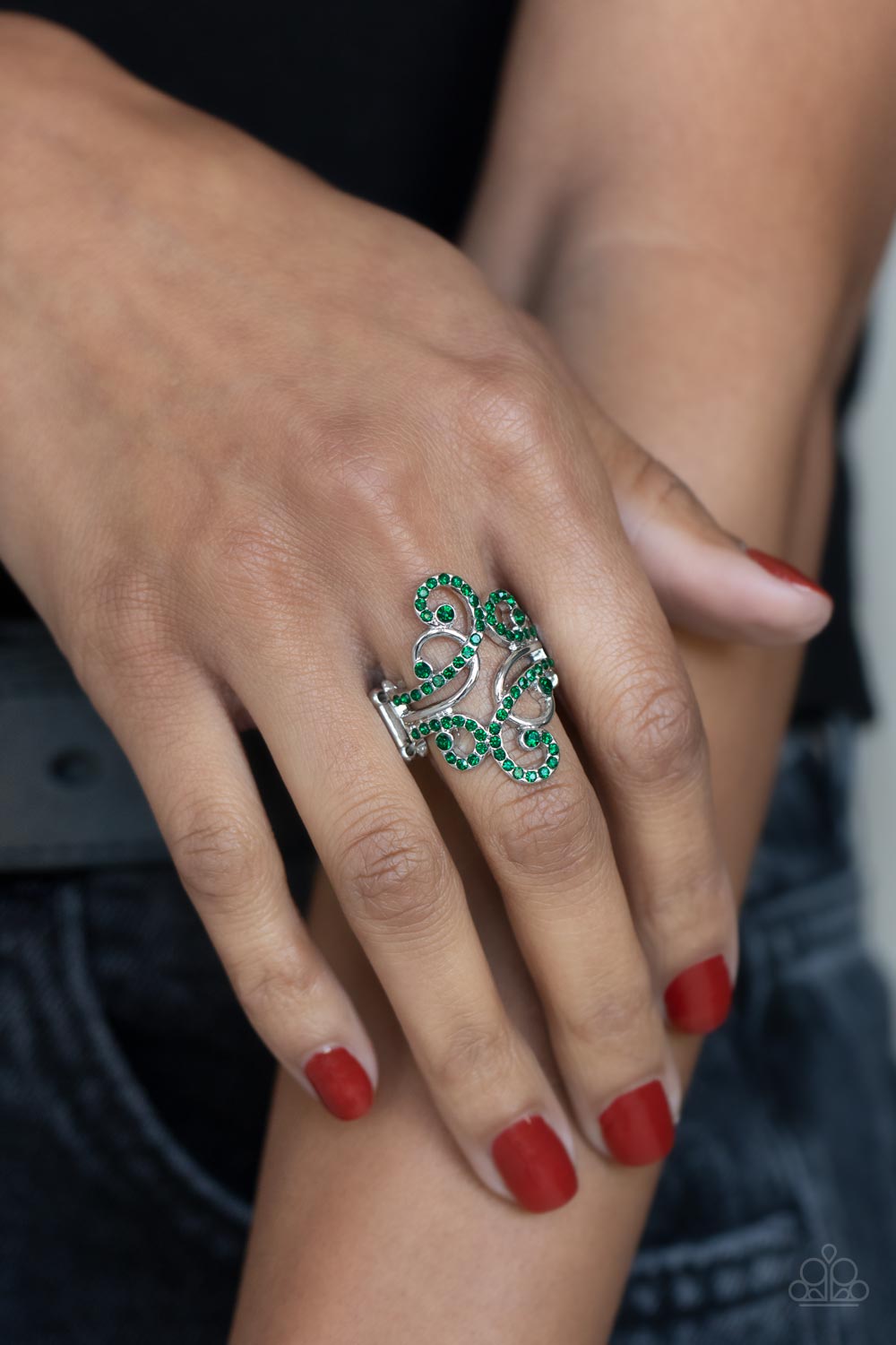 Billowing Beauty - Green Ring Paparazzi R0146
