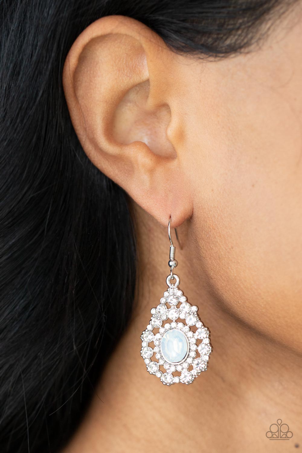 Celestial Charmer - White Earring Paparazzi E0466