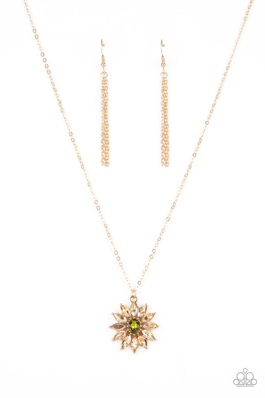 Formal Florals - Gold Necklace Paparazzi N0455