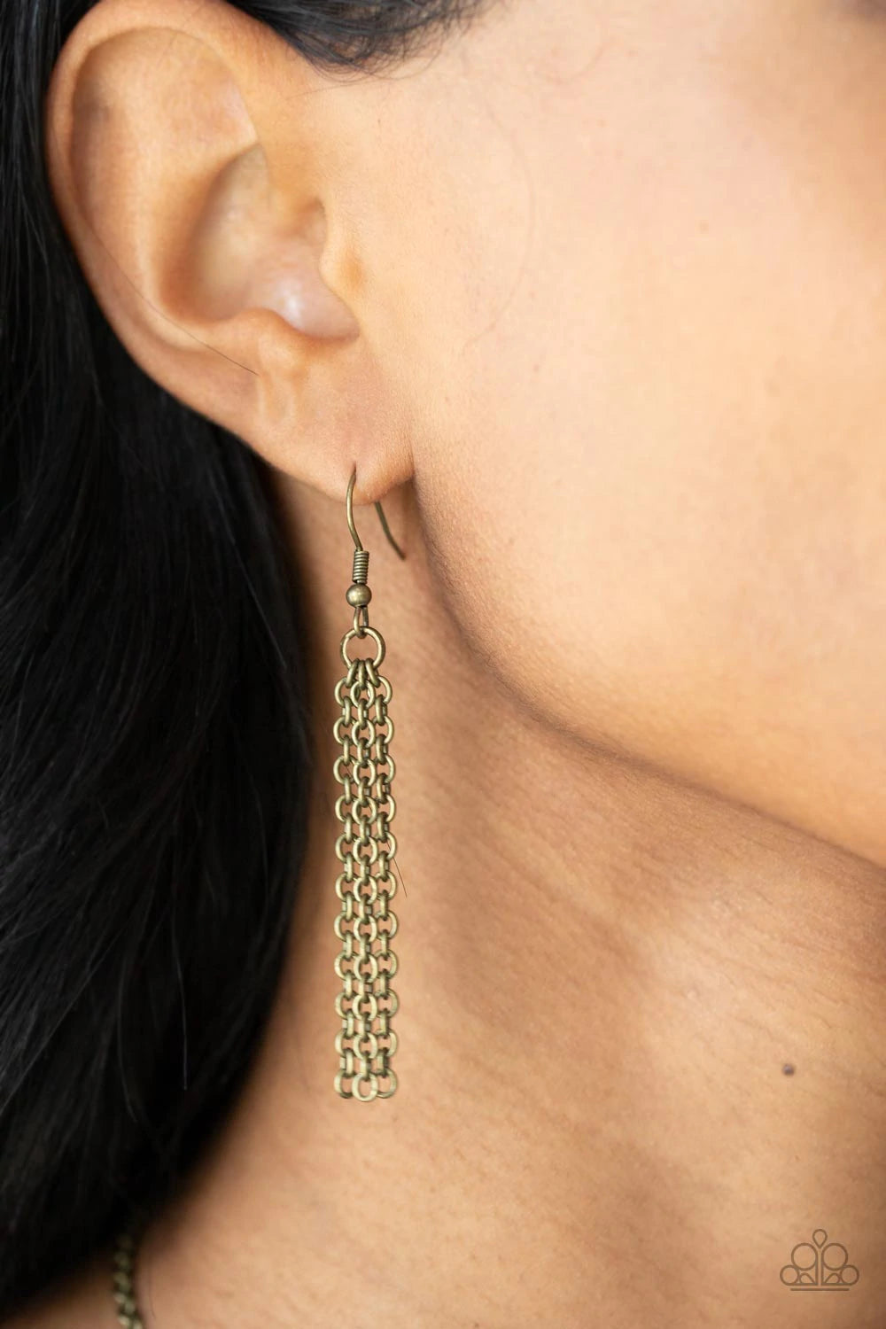 Solar Cycle Brass Antiqued Hoop Necklace Paparazzi N0829