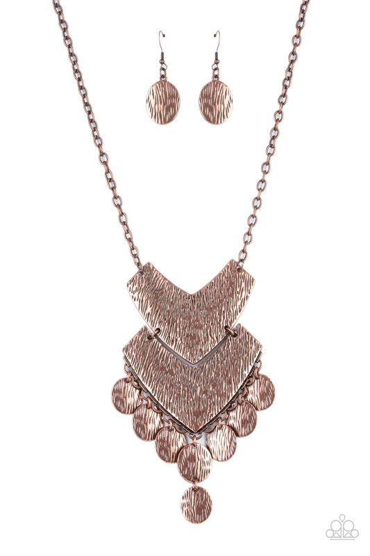 Keys to the ANIMAL Kingdom - Copper Rustic Statement Necklace Paparazzi N0472