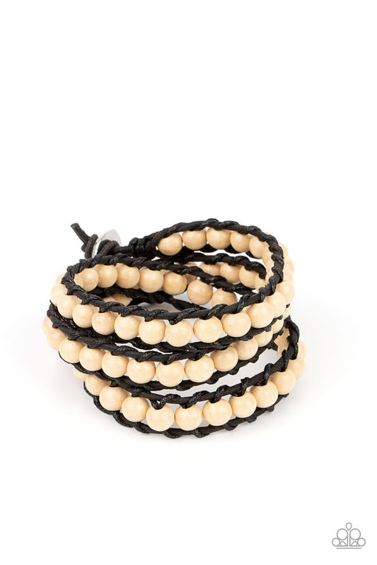 Pine Paradise - White Wooden Urban Bracelet Paparazzi B0395