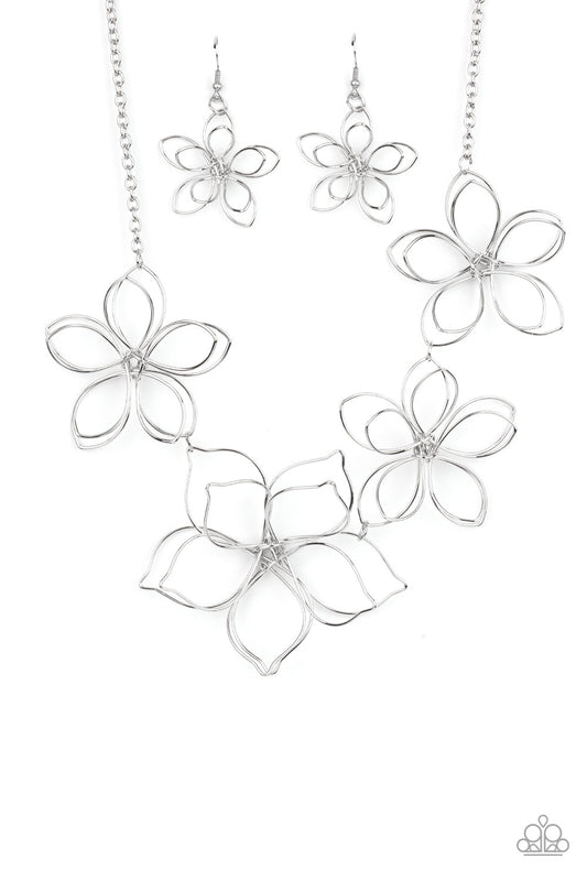 Flower Garden Fashionista - Silver Necklace Paparazzi N0649