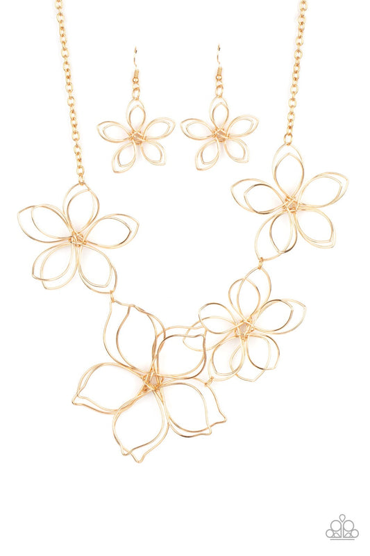 Flower Garden Fashionista Gold Necklace Paparazzi N0483