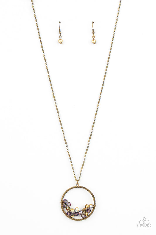 Galactic Glow - Brass Necklace Paparazzi N0437