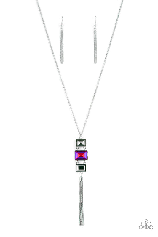Uptown Totem - Pink, Smoky, Hematite Gem Necklace Paparazzi N0855