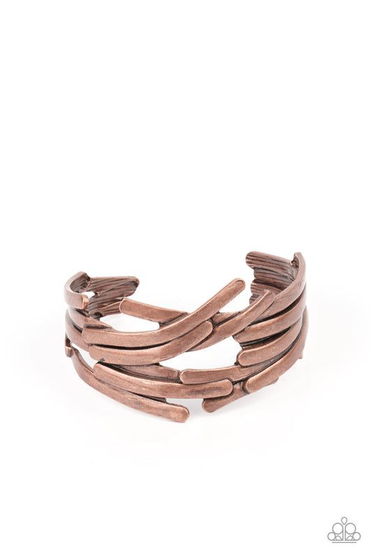 Stockpiled Style - Copper Cuff Bracelet Paparazzi B0411