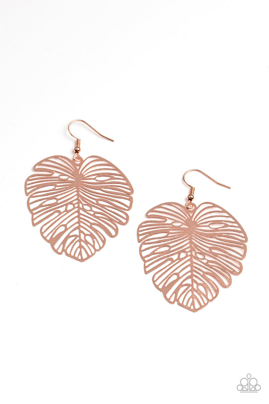 Palm Palmistry - Copper Earring Paparazzi E0591