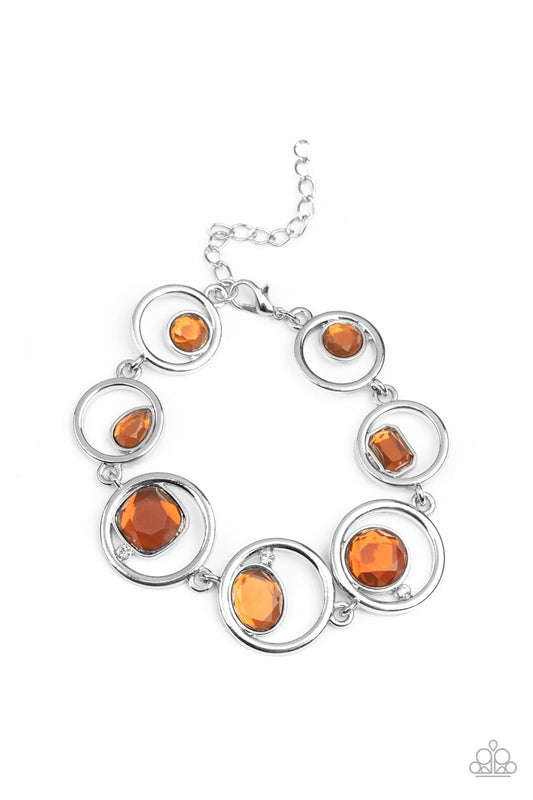 Date Night Drama - Brown Topaz Rhinestone Bracelet Paparazzi B0535