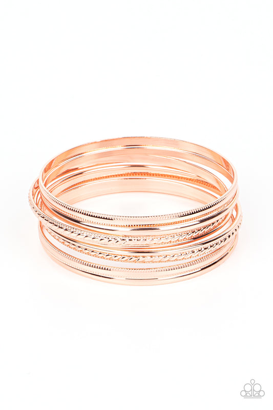 Stackable Shimmer - Copper Bangle Bracelet Paparazzi B0452